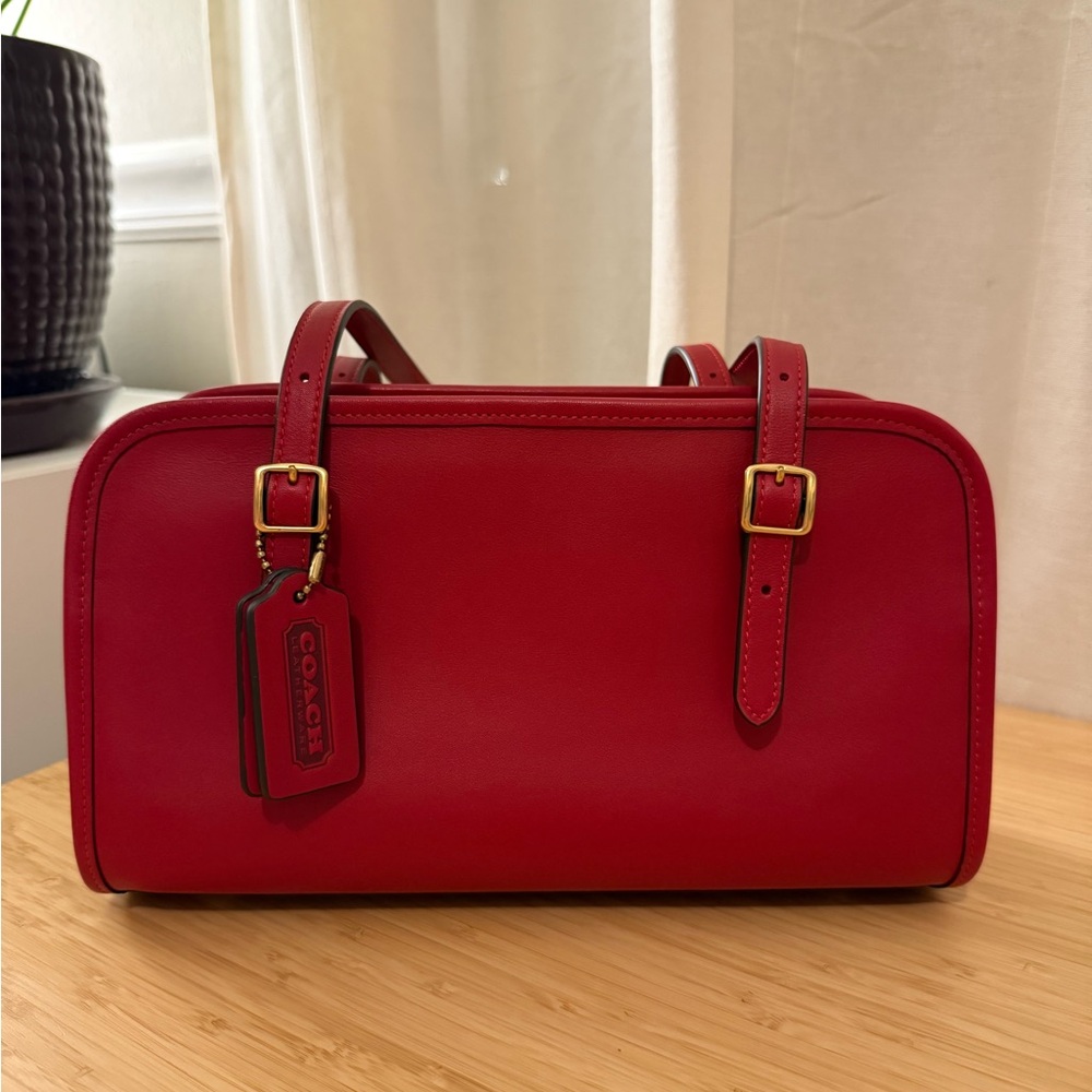 Red Coach Swing Zip Bag